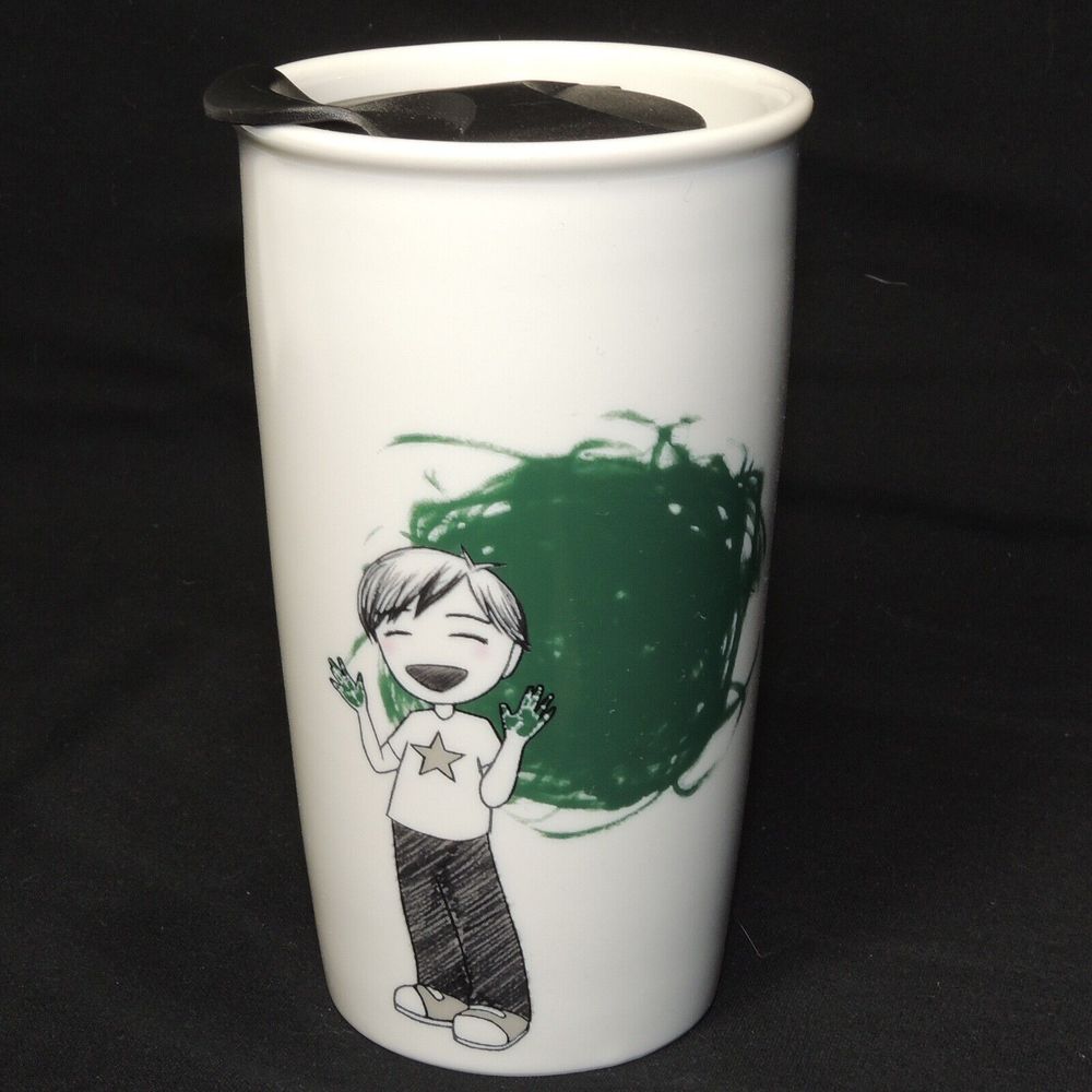 2015 Starbucks 12 fl oz Ceramic Tumbler Mother Teacher Childcare White